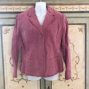 Pink Suede Leather Jacket NWT